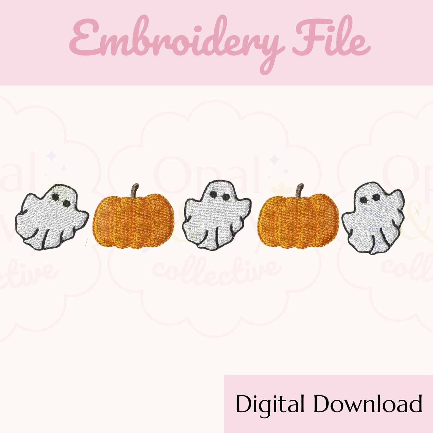 Ghost Embroidery File Halloween Pumpkin Digital Download For Embroidery Machine Boys Halloween Design Embroidery Download 5x7 Hoop 4x4 Hoop