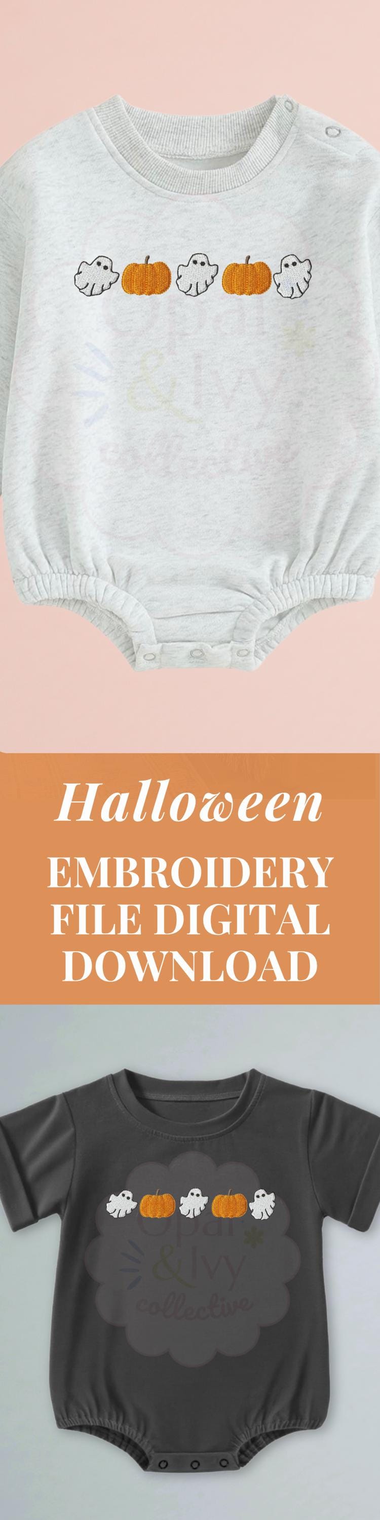 Ghost Embroidery File Halloween Pumpkin Digital Download For Embroidery Machine Boys Halloween Design Embroidery Download 5x7 Hoop 4x4 Hoop
