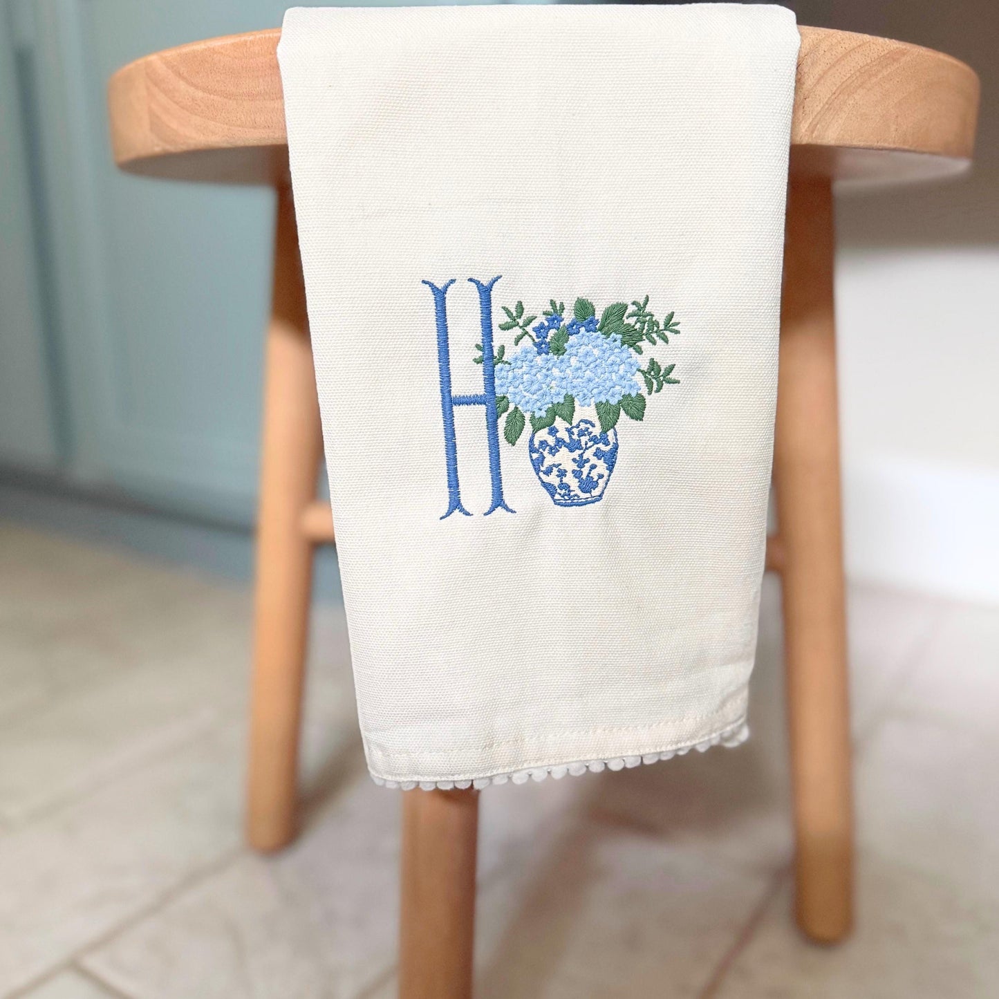 Personalized Hostess Gift Embroidered Towel Chinoiserie Gift Decor Cutting Board Engraved Gift Set Monogram Towel Custom Name Gift Idea Set