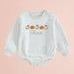 Personalized Halloween Shirt For Baby Embroidered Name Romper Custom Ghost Tee Toddler Halloween Outfit Brother Sister Matching Shirt Idea