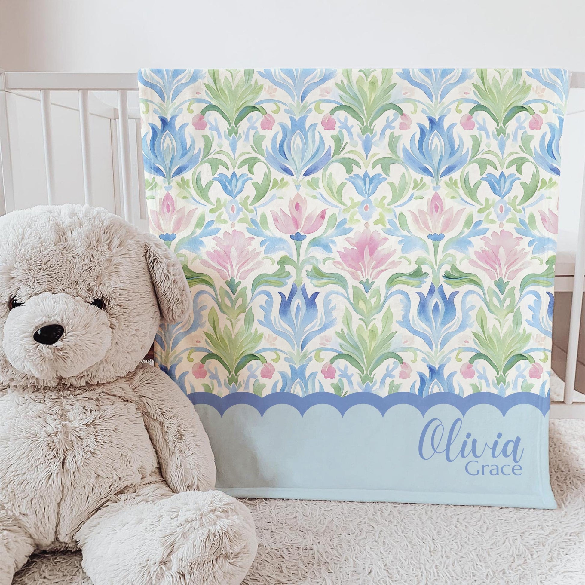 Personalized Baby Name Blanket Gift Idea Baby Shower Custom Blanket First Birthday Gift Idea Toddler Girl Room Decor Grandmillenial Baby