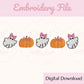 Halloween Embroidery File Digital Download Ghost Embroidery Design With Bows Pumpkin Embroidery Machine File 4x4 Design Girly Halloween 5x7