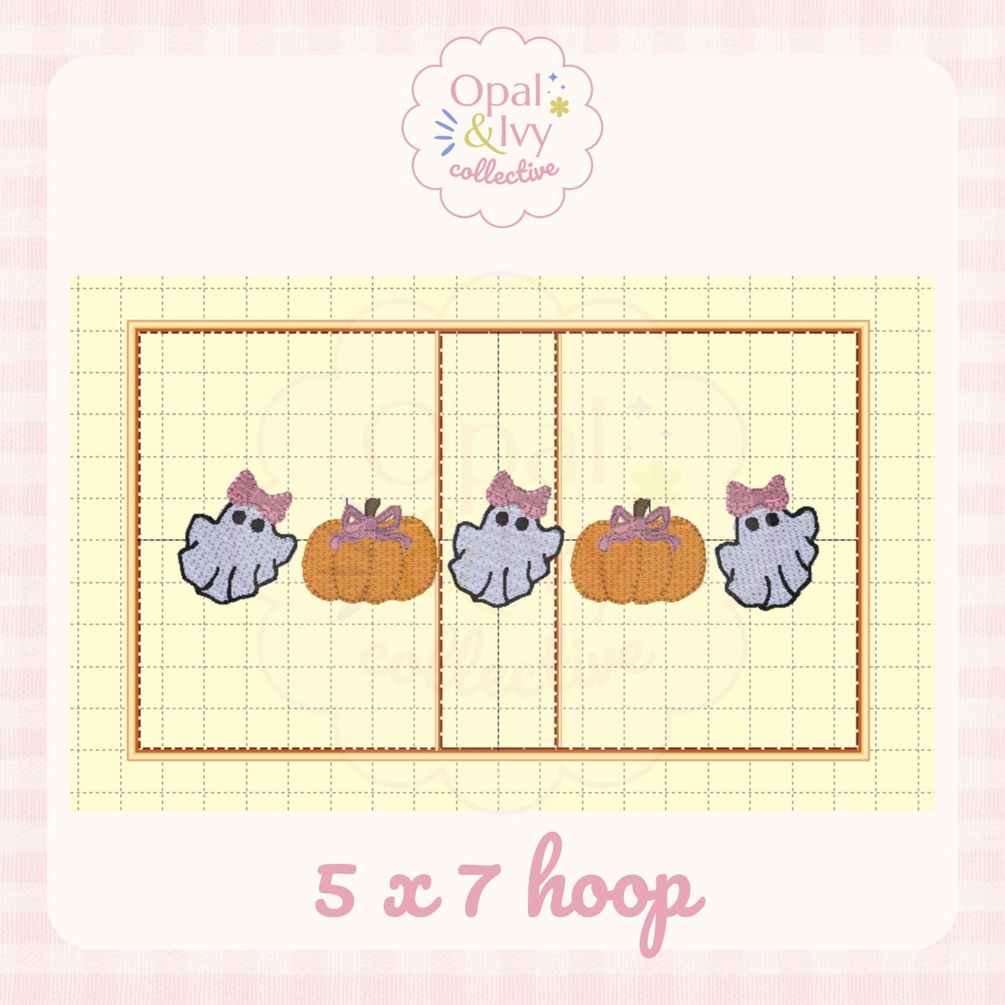 Halloween Embroidery File Digital Download Ghost Embroidery Design With Bows Pumpkin Embroidery Machine File 4x4 Design Girly Halloween 5x7