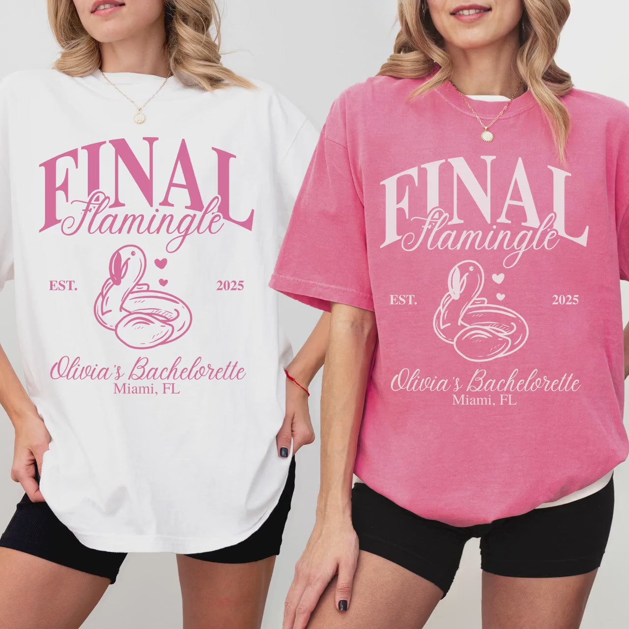 Custom Bachelorette Shirt Coastal Personalized Bach Party Tee Custom Beach T Shirt Idea Flamingo Party Theme Bride Squad Gift Bridal Party