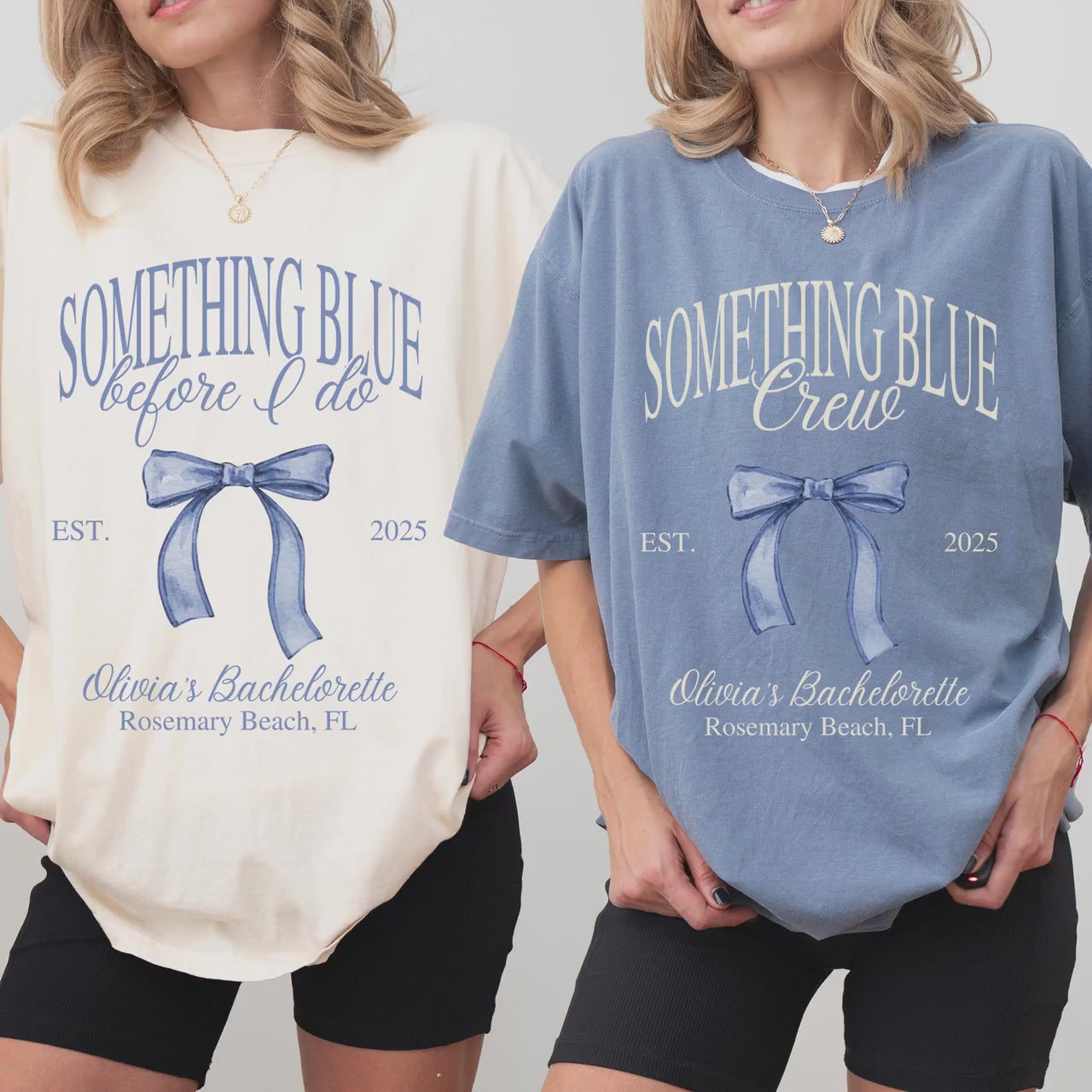 Personalized Something Blue Before I Do Bachelorette Shirts Custom Blue Bachelorette Party Matching Tee Comfort Colors Bow Themed Bach Idea