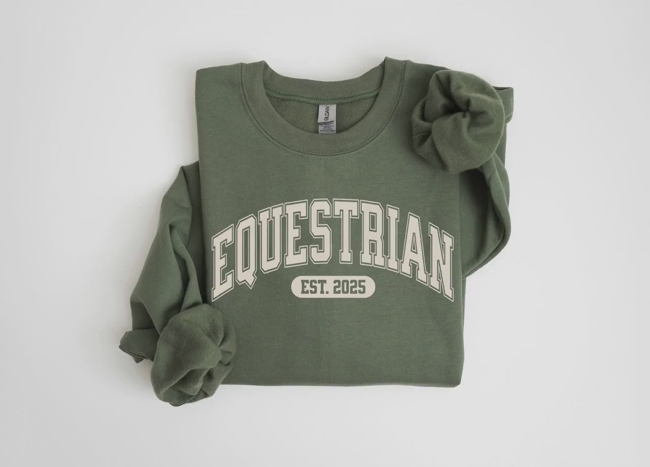 Personalized Equestrian Sweatshirt For Horse Lovers Gift For Horse Owners Customized Equestrian Crewneck Gift For Horse Enthusiasts Crewneck