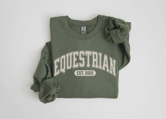 Personalized Equestrian Sweatshirt For Horse Lovers Gift For Horse Owners Customized Equestrian Crewneck Gift For Horse Enthusiasts Crewneck
