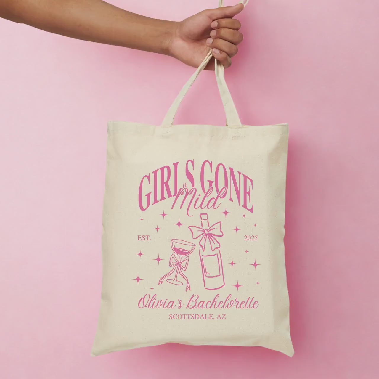 Personalized Girls Gone Mild Tote Bag Bachelorette Party Gift Idea For Bridesmaid Girls Trip Tote For Bachelorette Weekend Bag Chill Theme