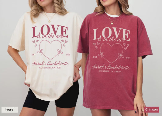 Love Is In The Air Bachelorette Party Shirt Comfort Colors Bachelorette Party Tshirt Love Is In The Air Social Club Bachelorette Custom Tee