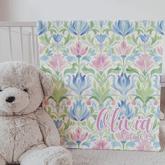 Personalized Baby Name Blanket Gift Idea Baby Shower Custom Blanket First Birthday Gift Idea Toddler Girl Room Decor Grandmillenial Baby