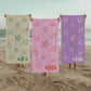 Custom Bachelorette Beach Towels Personalized Seashell Pool Towel Monogram Initial Beach Themed Name Towel Girls Trip Destination Wedding