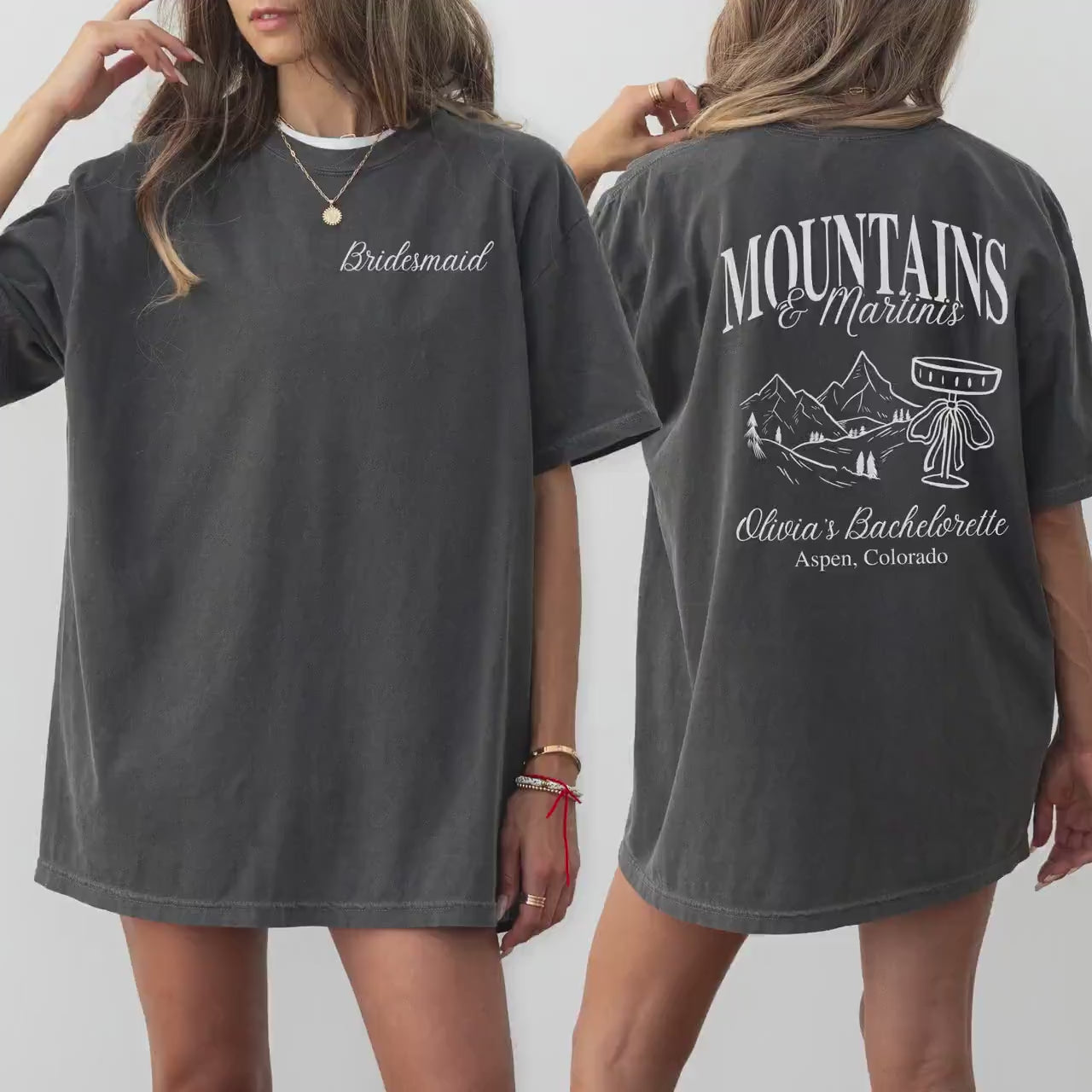 Personalized Mountain Bachelorette Trip Shirt Idea Mountains And Martinis Bachelorette Theme Tee Comfort Colors Custom Bridesmaid T Shirt