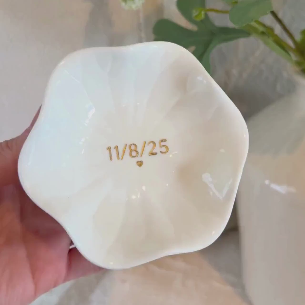Personalized Engagement Gift Jewelry Dish Wedding Date Engraved Custom Trinket Ring Dish Gift For Bride To Be Ring Holder Wedding Keepsake