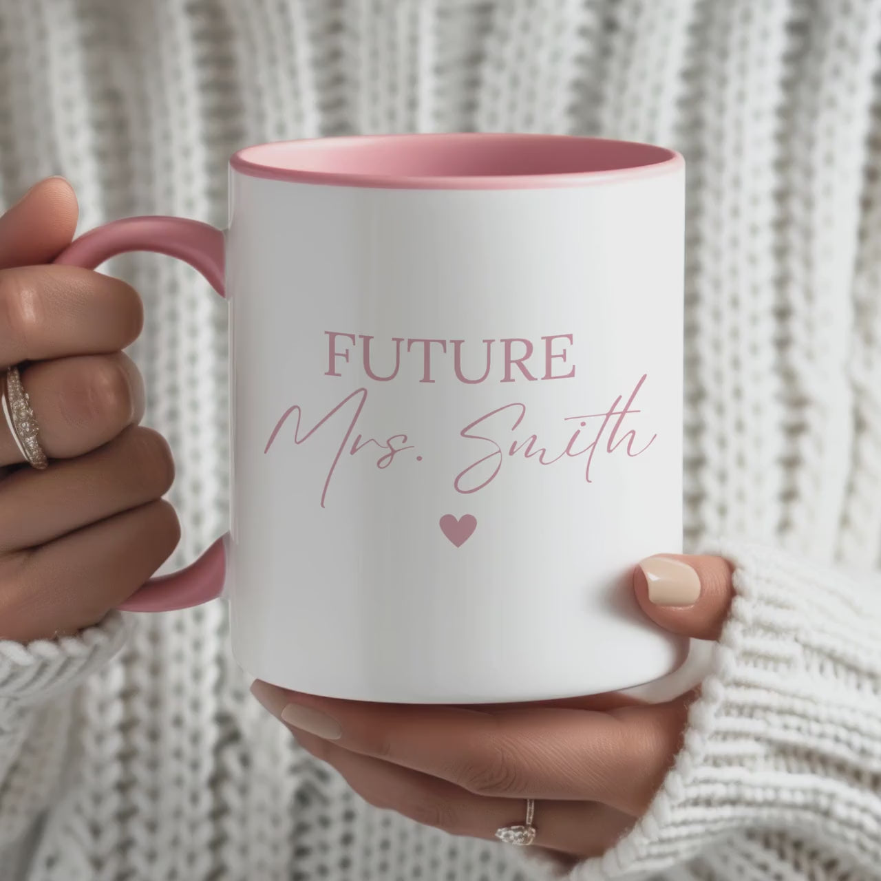 Personalized Future Mrs Mug For Fiancé Coffee Mug Gift For Bridal Shower Custom Gift Idea For Bride To Be Pink Mug For Future Mrs Custom Cup