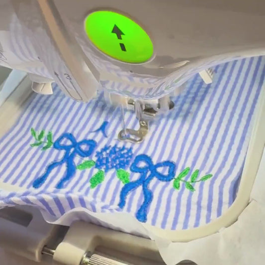 Personalized Wreath Sash Blue Stripes Home Decor Gift Idea Monogram Wreath Bow Embroidered Preppy Housewarming Gift Entryway Decor Custom