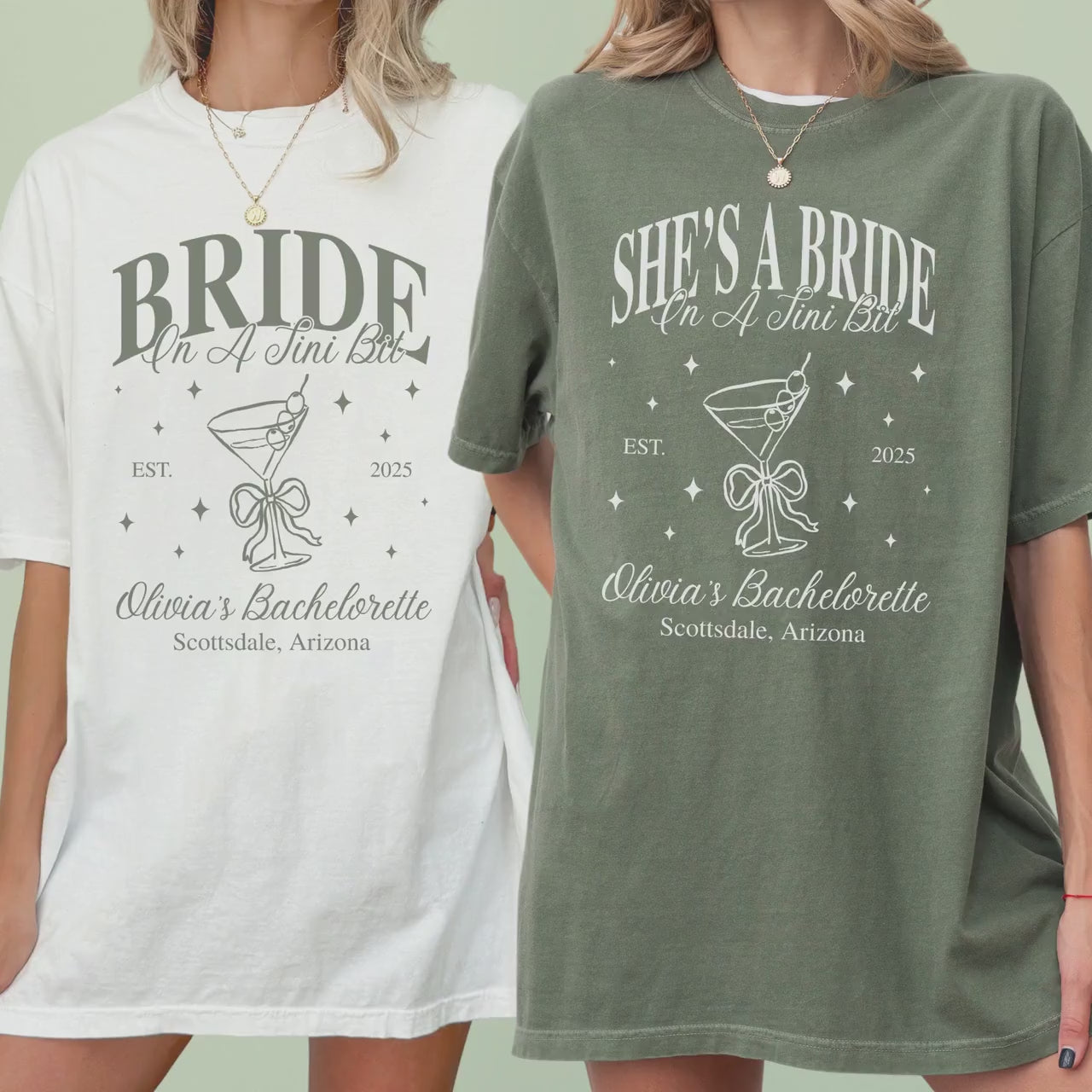 Custom Martini Themed Bachelorette Party Shirt Bride In A Tini Bit Shirt Personalized Bach Party Tee Bride Squad Cocktail Tee Martini Themed